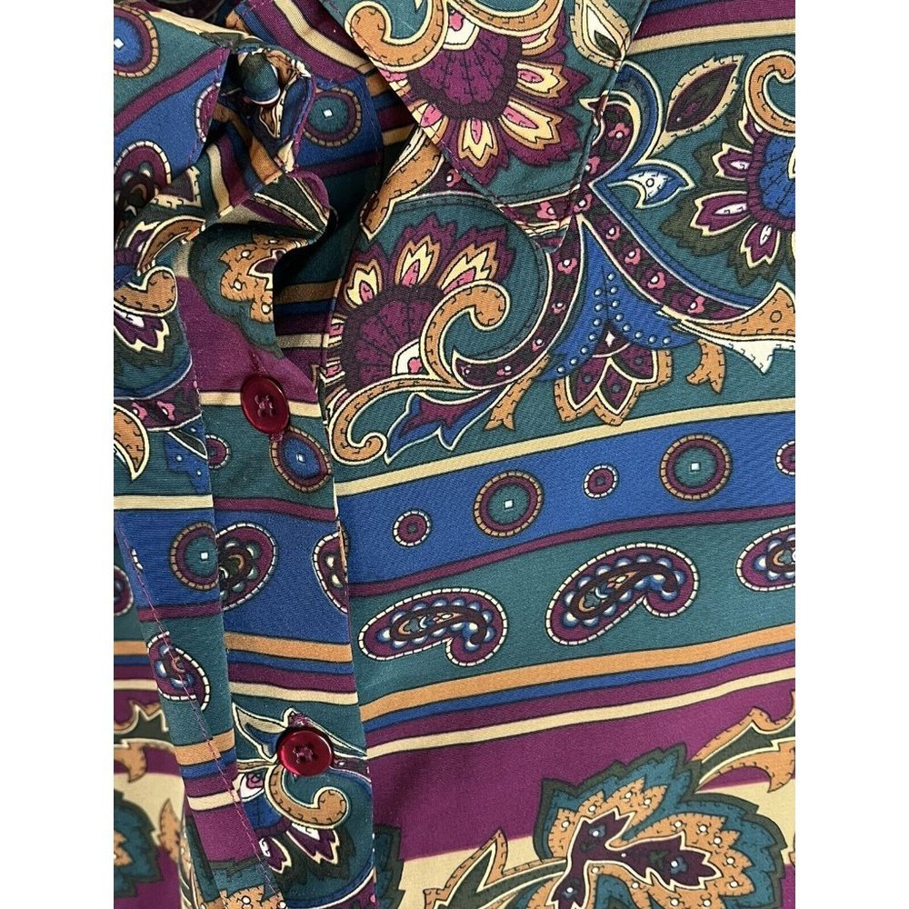 Alfred Dunner Womens Shirt Blouse Size 24W Multicolored Collared 1/2 Button up - Picture 5 of 8